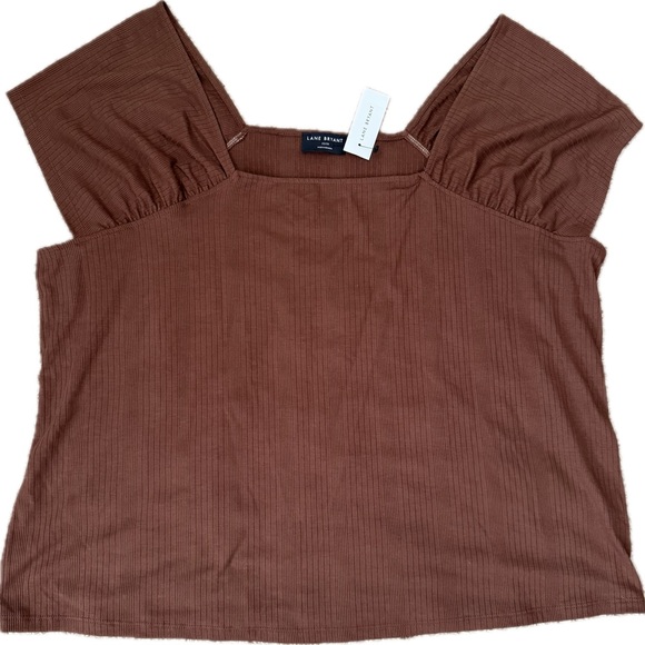 NWT Lane Bryant 22 24 Brown Cap Sleeve Top Very Soft and Pretty - Picture 3 of 5